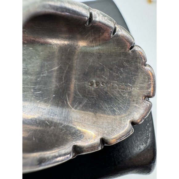 999 Fine Silver Vintage Mexico Modernist Beaded Oxidized Ring Size 7.5 - Picture 11 of 14